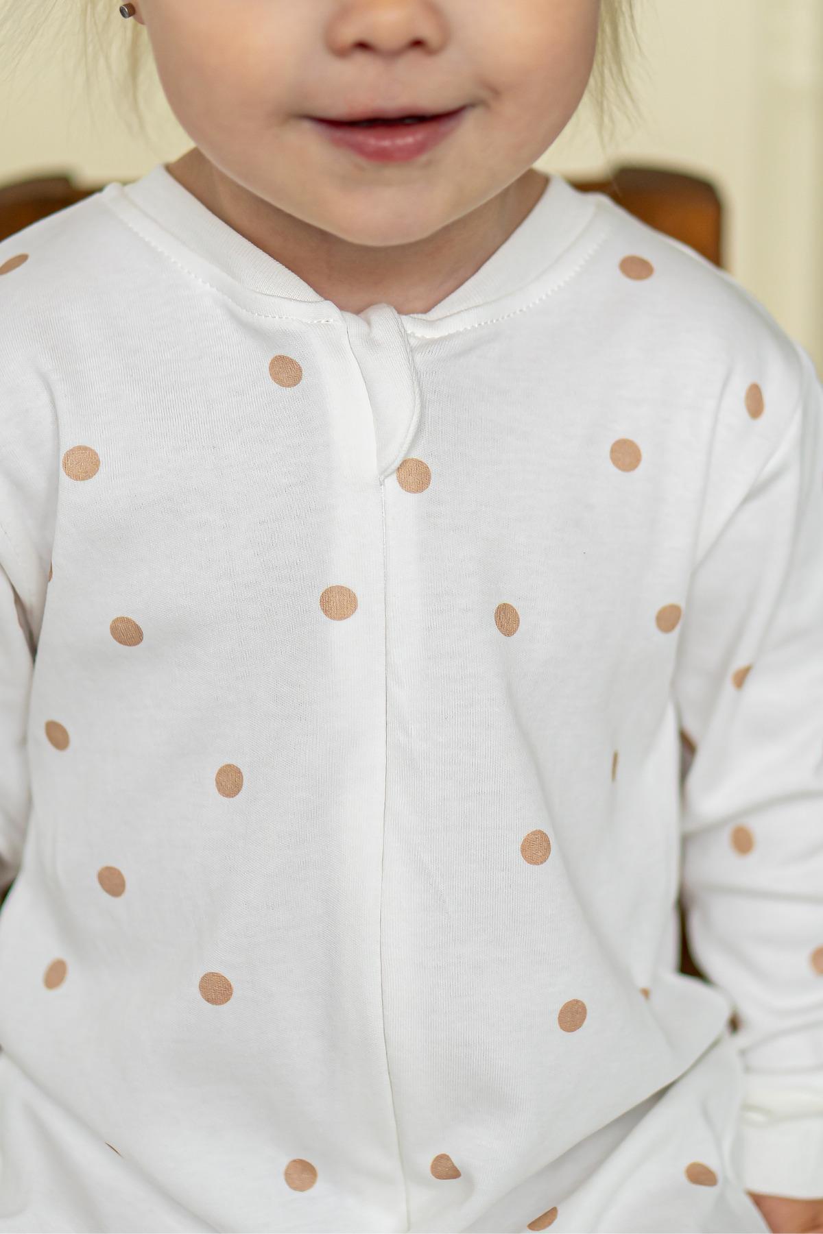 Vauva Bebek Çocuk Kız Erkek Baskılı Tulum Mevsimlik Uzun Kollu Lastikli Tulum fotoğrafı 4 (önizleme)