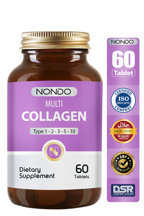 Nondo Multi Kolajen 60 Tablet ( 5 Çeşit Kolajen 1-2-3-5-10 Hyalüronik Asit Bi...