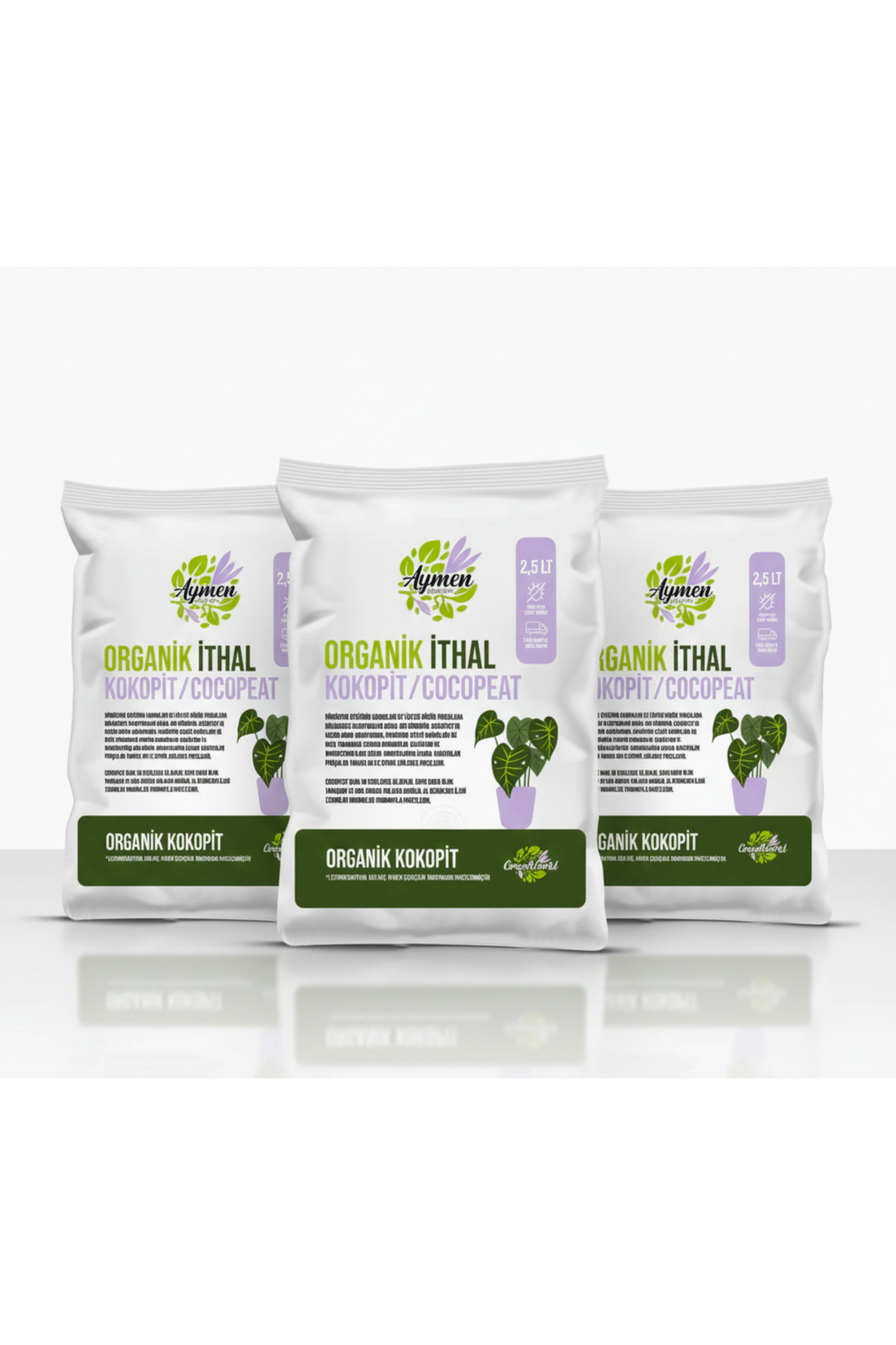 3 Pieces 2.5 Liter Flower and Plant Growing Soil cocopeat Pumice Additive Indoor and Outdoor