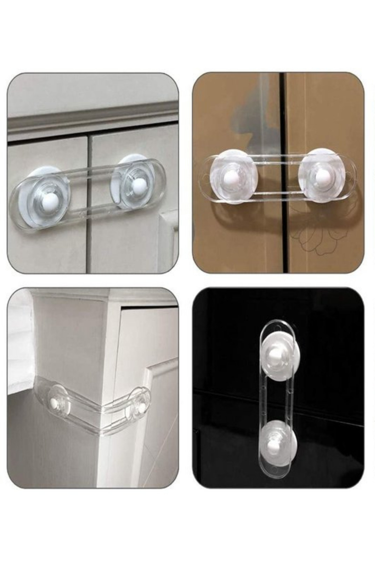 WAPPA 5 ADET Bebek Çocuk Çekmece Kapak Güvenlik Çekmece Dolap Kilidi, Çok Amaçlı Güvenlik Kilidi fotoğrafı 4 (önizleme)