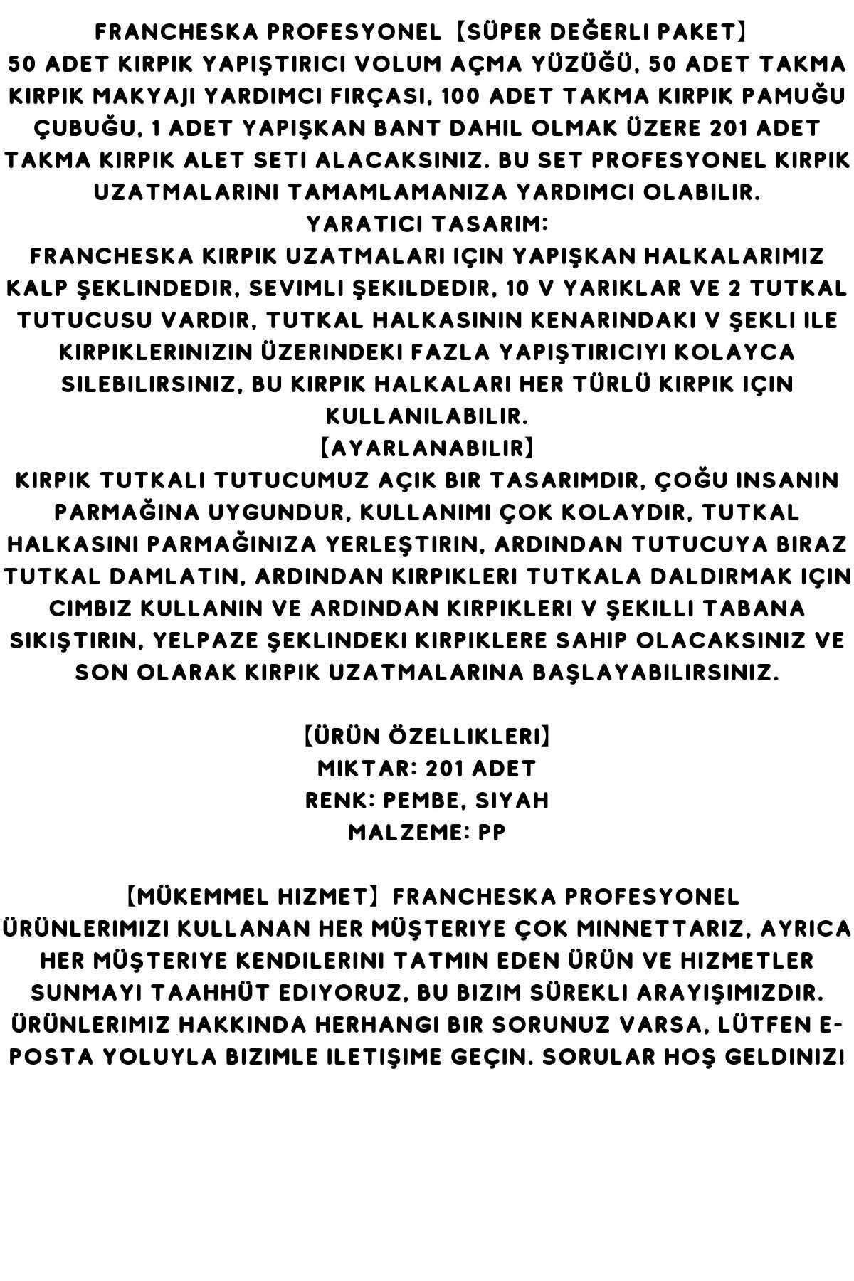 201 PARÇA kirpik uzatma malzemeleri SETİ-İpek Kirpik Uygulama Yardımcı Malzemeler Seti — francheska201 — تصویر 2 از 5