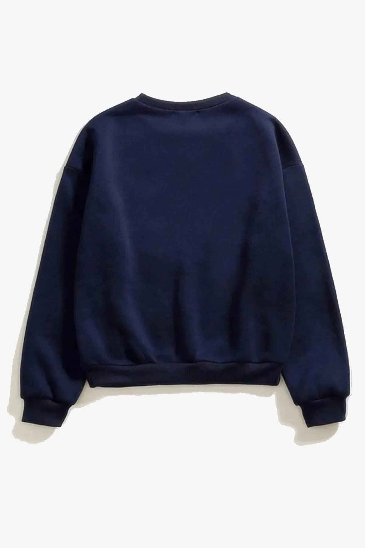 Rokeby  Pamuklu Unisex Oversize Basic Düz Bisiklet Yaka Lacivert Sweatshirt - Görsel 2