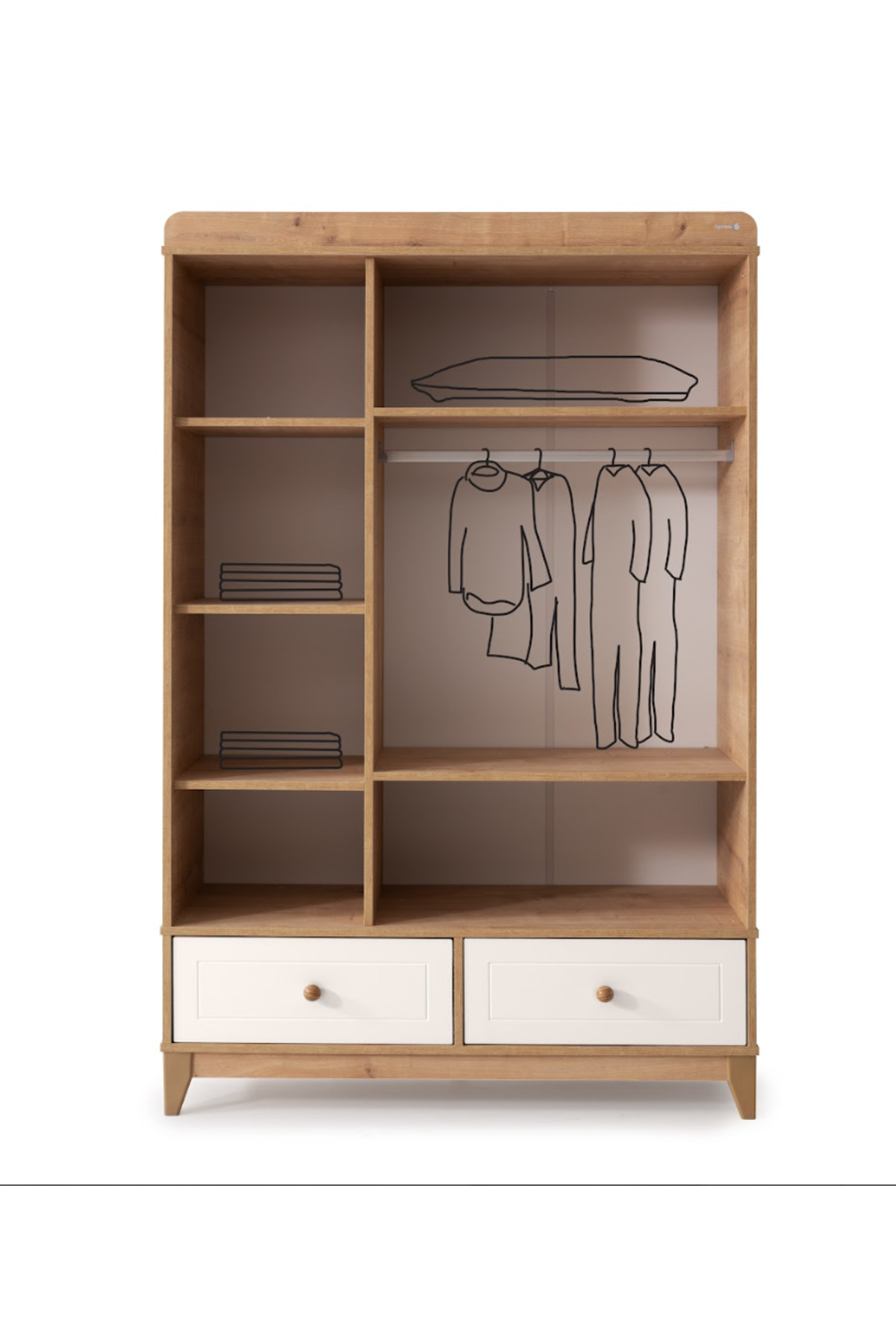 Cozibo Marin 3 Kapılı Dolap, Bebek ve Genç Odası Dolap fotoğrafı 4 (önizleme)