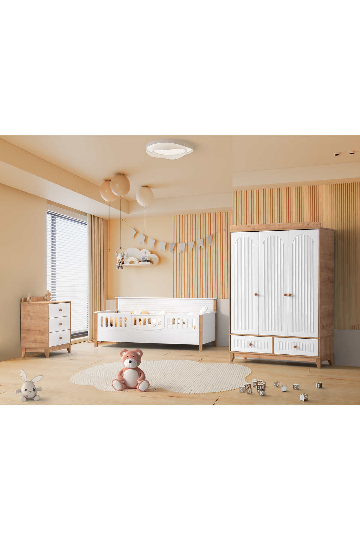 Cozibo Strada 3 Kapılı Dolap, Bebek ve Genç Odası Dolap fotoğrafı 5 (önizleme)