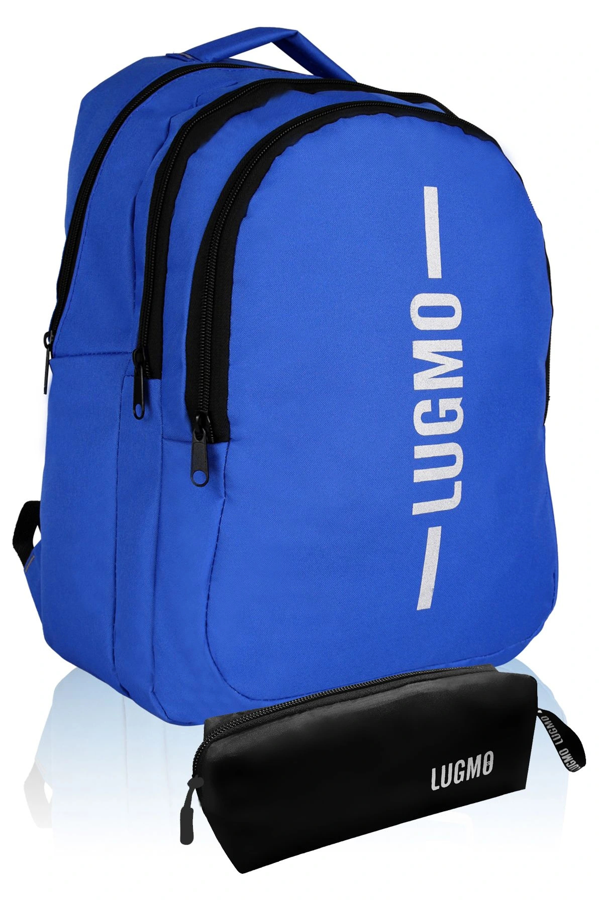 School Bag + Pen Holder Waterproof Middle School Bag High School Bag Washable Blue