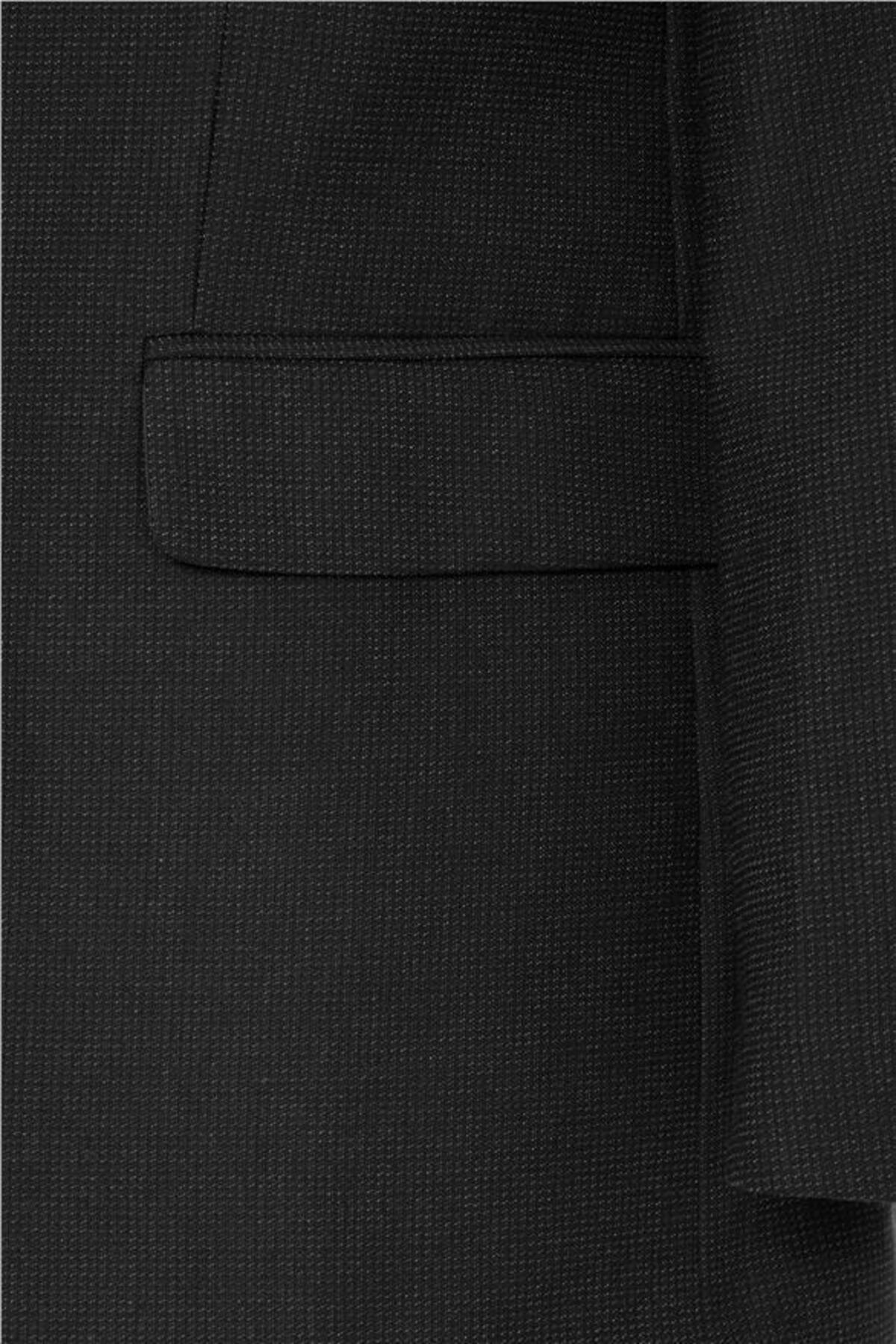 SÜVARİ  Siyah Regular Desenli Mono Yaka 4 Drop Takım Elbise - Görsel 5