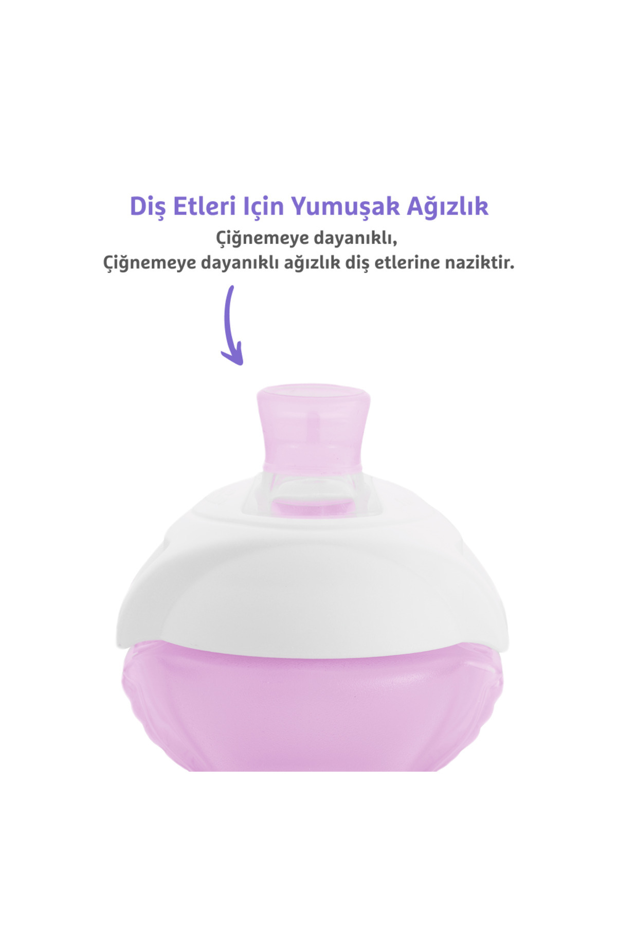 Munchkin Click Lock™ Isırmaya Dayanıklı Emzikli Bardak | 9 Ay+|296 ml| Mor | Sızdırmaz |BPA İçermez fotoğrafı 2 (önizleme)