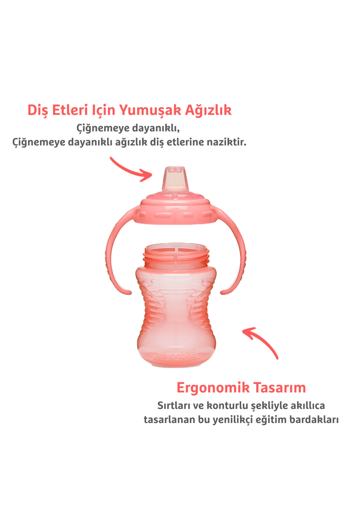 Munchkin Might Alıştırma Bardağı, 237ml,6ay+1 Adet ,PEMBE fotoğrafı 2 (önizleme)