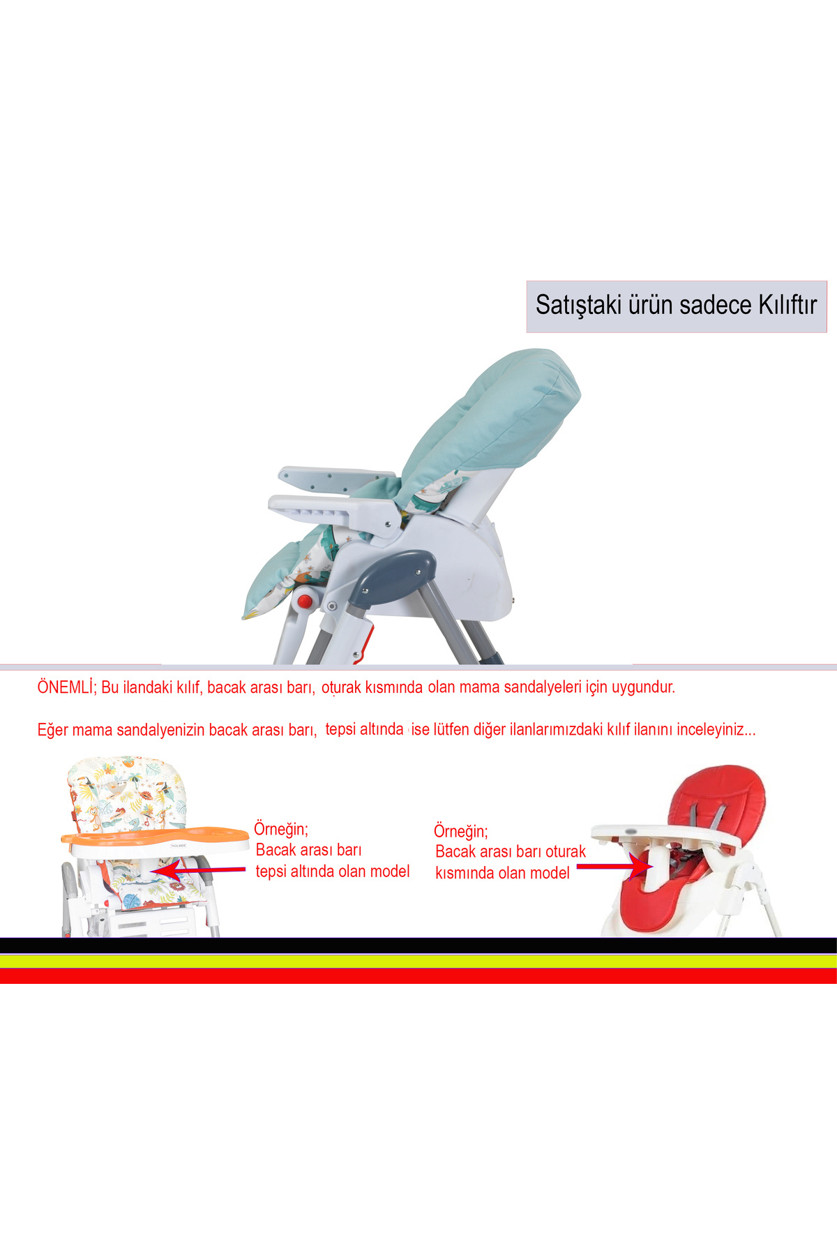 Holmer Leke Tutmaz Organik Mama Sandalyesi Minderi & Kılıfı Max-M Su Yeşili fotoğrafı 6 (önizleme)