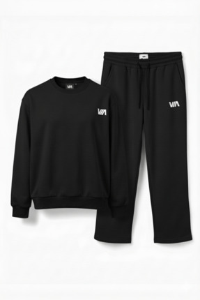 VIAResmi 3 İPLİK ŞARDONLU İÇİ YÜNLÜ YUMUŞACIK VIA LOGO NAKIŞLI EŞOFMAN TAKIMI