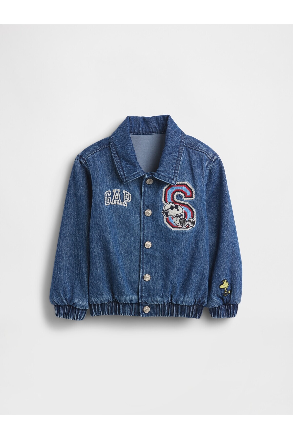 GAP Erkek Bebek Koyu Mavi Snoopy Logo Denim Ceket fotoğrafı 4 (önizleme)