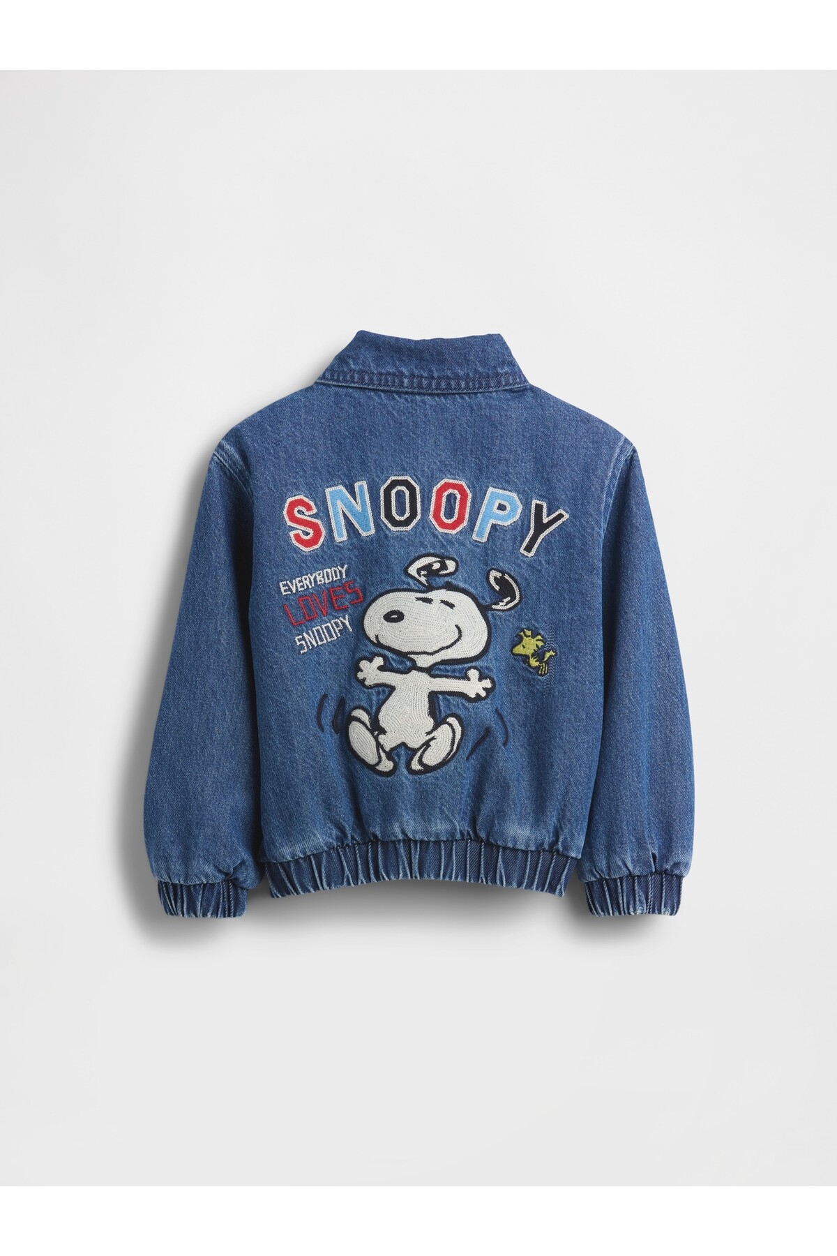 GAP Erkek Bebek Koyu Mavi Snoopy Logo Denim Ceket fotoğrafı 3 (önizleme)