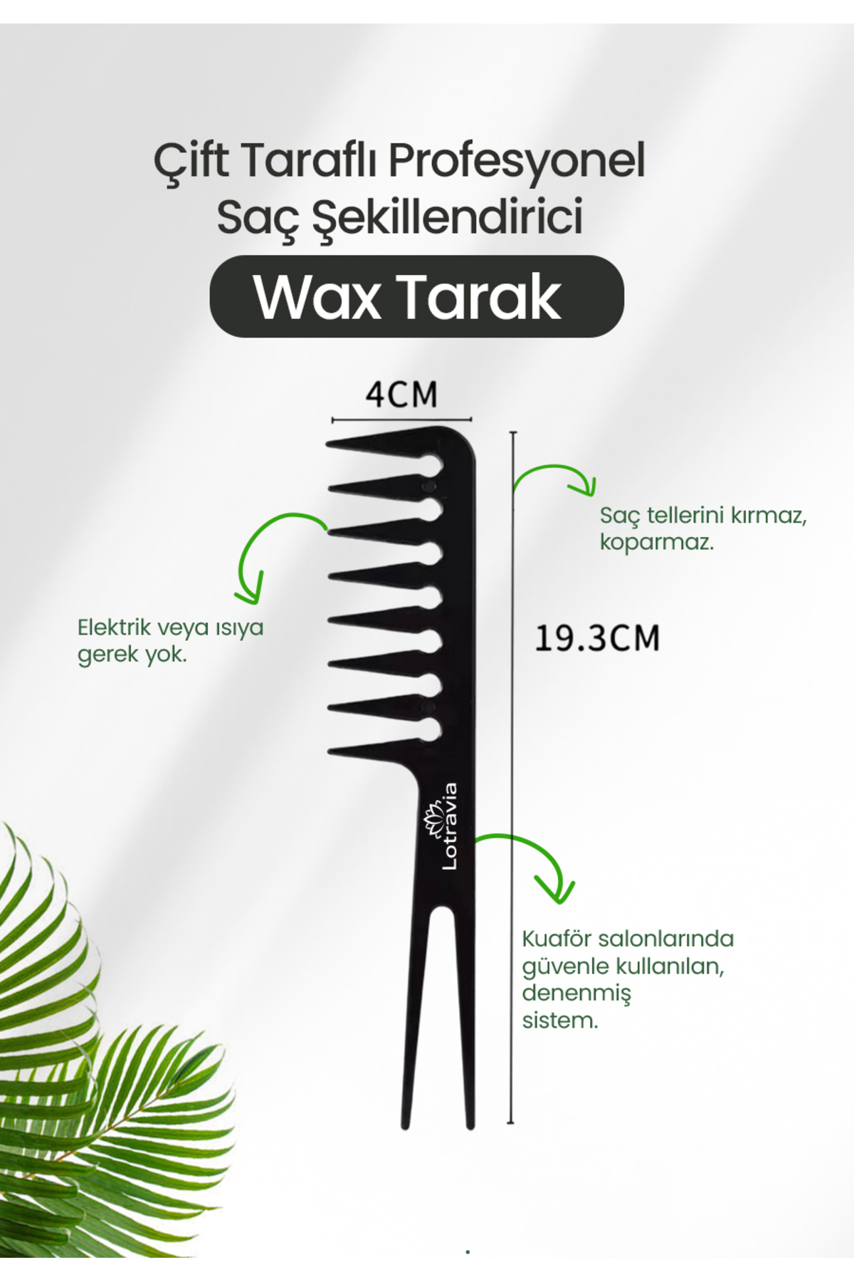 Profesyonel Saç Şekillendirici Wax Tarak Seti 3'lü — مشکی saçşelillendiricitaraklotravia — تصویر 4 از 6