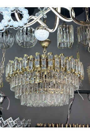 Led YENİ 60 CM KRİSTAL LÜX SALON AVİZE 8 AMPÜL