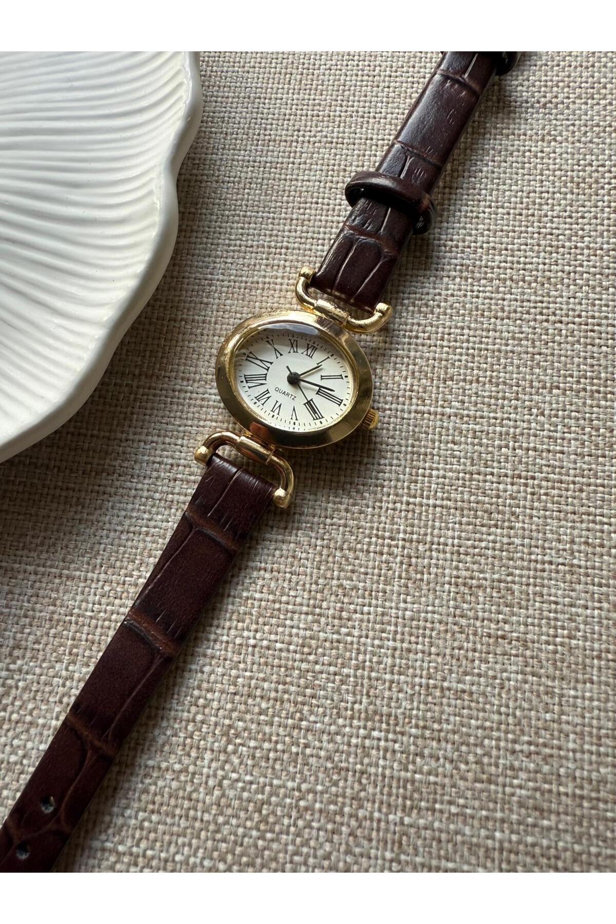 rubsey  Retro Minimal Deri Kordon Vintage Kadın Kol Saati(GÖRSELDEKİ ÜRÜN GÖNDERİLECEKTİR) - Görsel 8