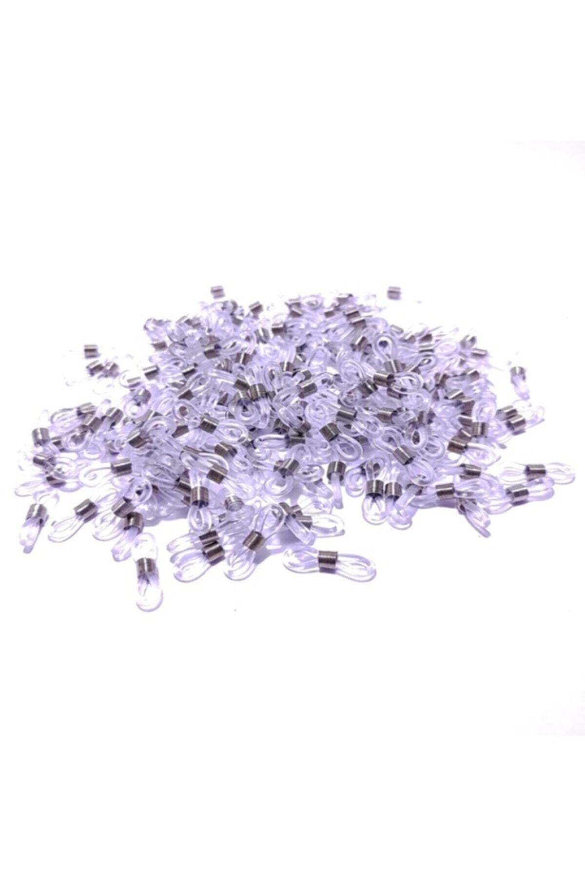 ROSALINDA COLLECTION 50'li Gözlük Aparatı-gözlük Askısı Klipsi, Gözlük Zincir-gözlük Ipi Lastiği Şeffaf (50 Adet=25 Çift)