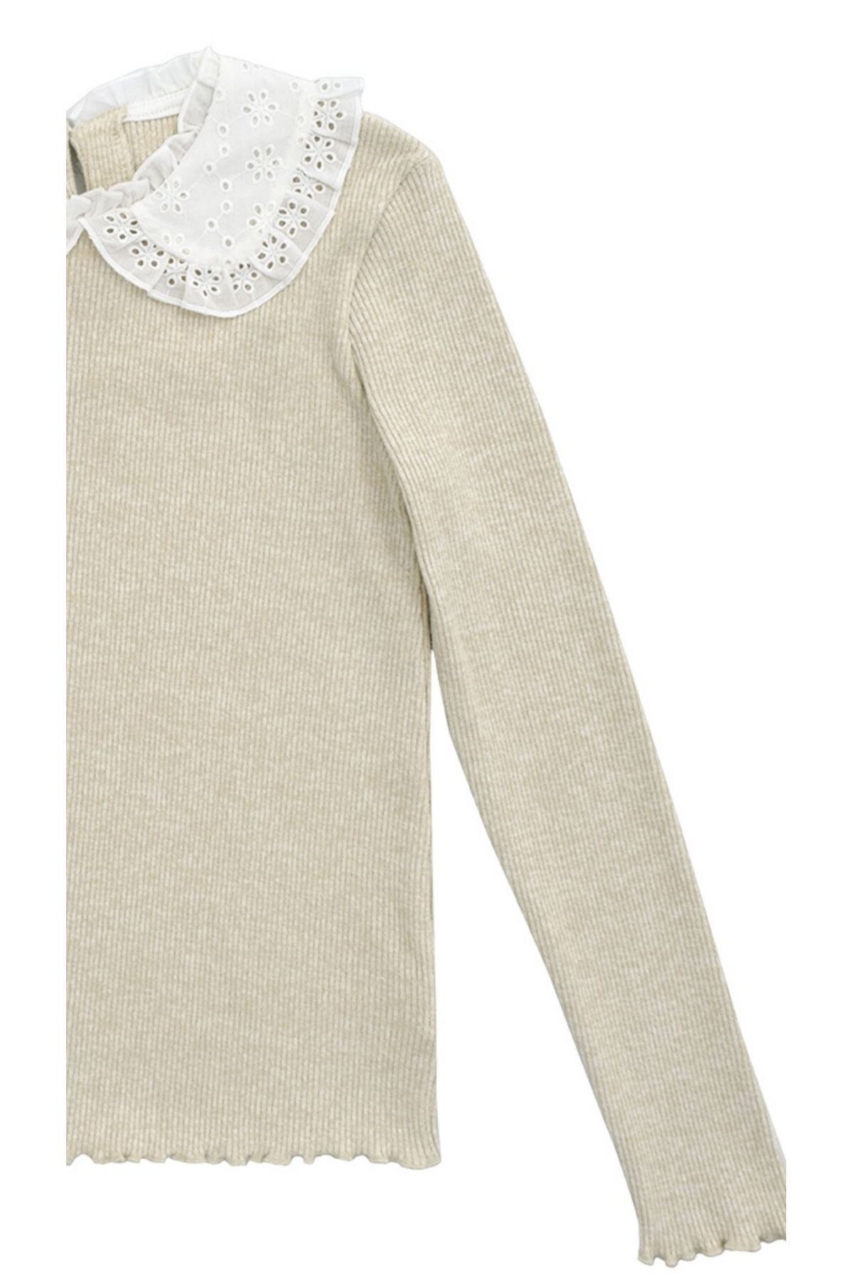 Kyron KIZ ÇOCUK YAKA DETAYLI TRİKO KAZAK-KREM fotoğrafı 5 (önizleme)