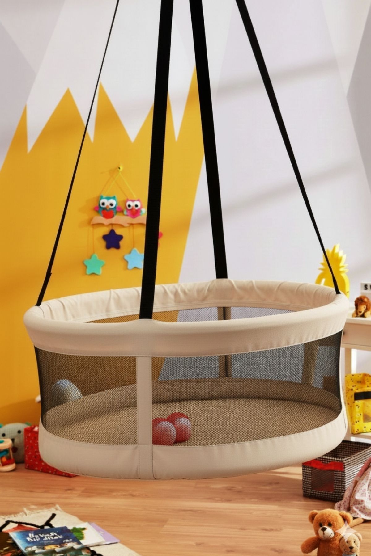 Svava Sepet Salıncak Tavan Salıncağı Çocuk Salıncağı ( Kahve ) fotoğrafı 2 (önizleme)