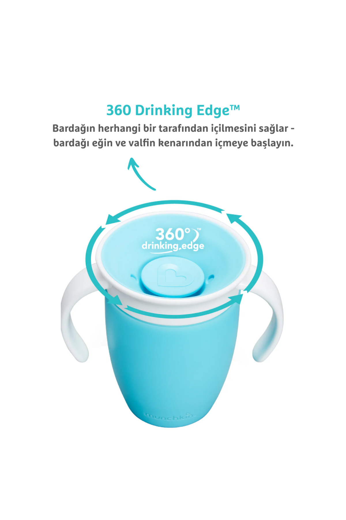 Munchkin Mucize 360° Alıştırma Bardağı, 6ay+, 207ml, Mavi, 1 Adet fotoğrafı 3 (önizleme)
