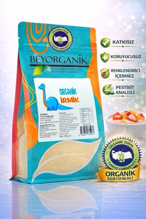 BEYORGANİK Organik İrmik 350gr (PESTİSİT VE AFLATOKSİN ANALİZLİ)