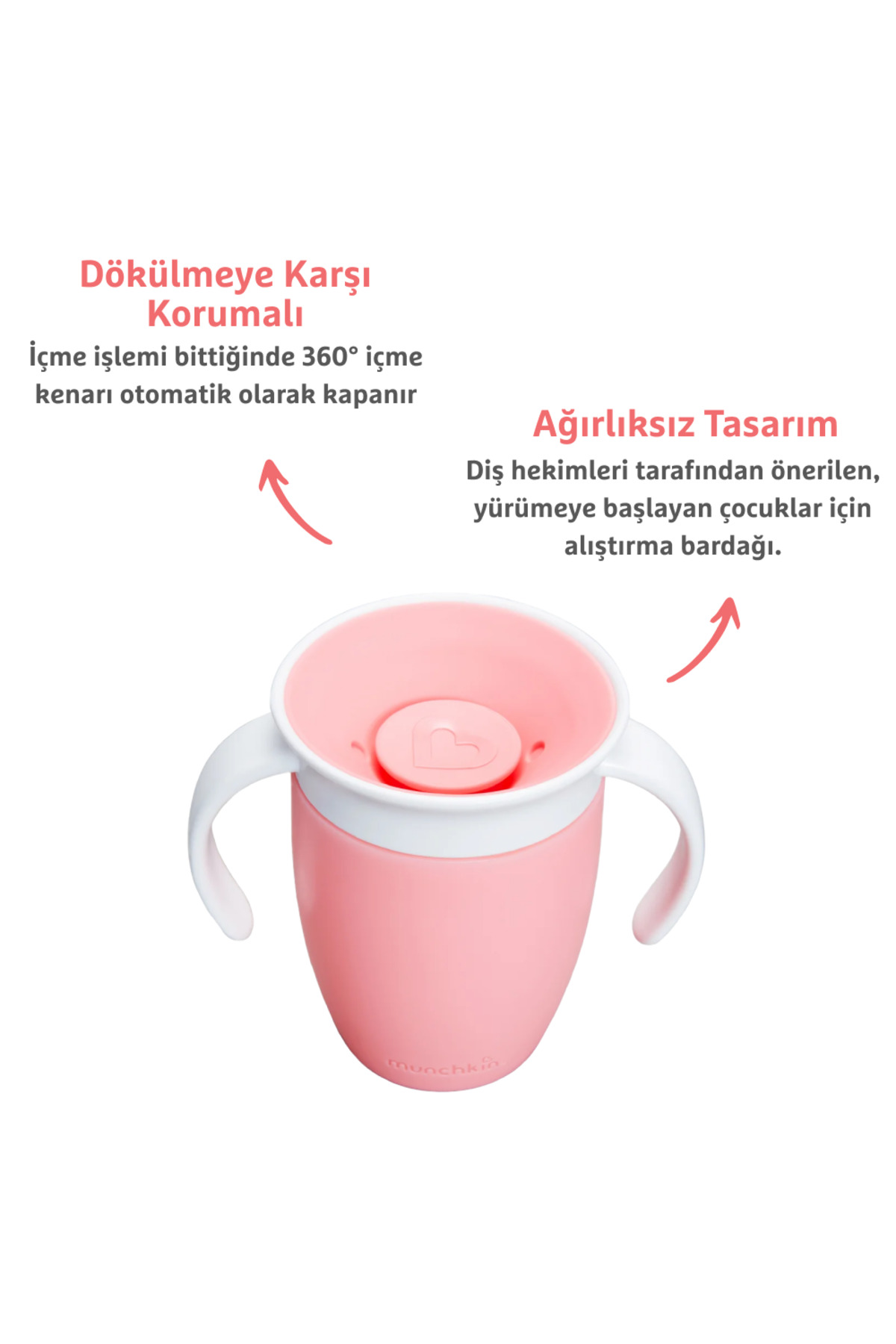 Munchkin Mucize 360 Alıştırma Bardağı 6ay+ 207ml Pembe 1 Adet fotoğrafı 2 (önizleme)