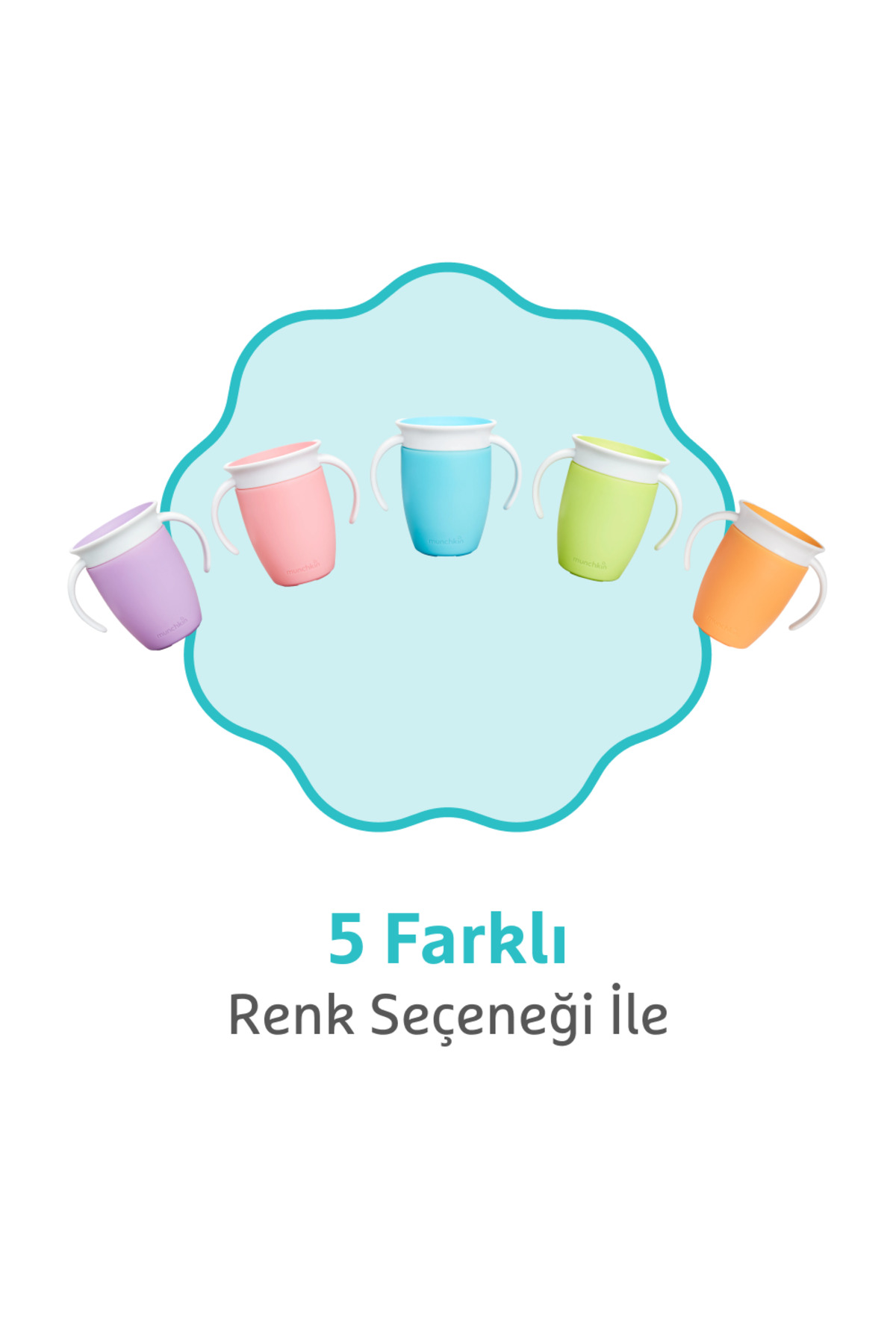 Munchkin Mucize 360° Alıştırma Bardağı, 6ay+, 207ml, Mavi, 1 Adet fotoğrafı 6 (önizleme)