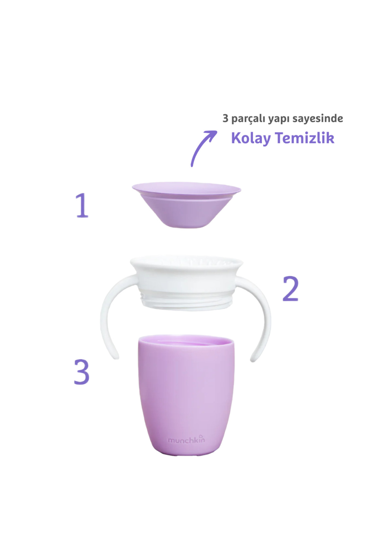 Munchkin Mucize 360 Alıştırma Bardağı 6ay+ 207ml Mor1 Adet fotoğrafı 4 (önizleme)