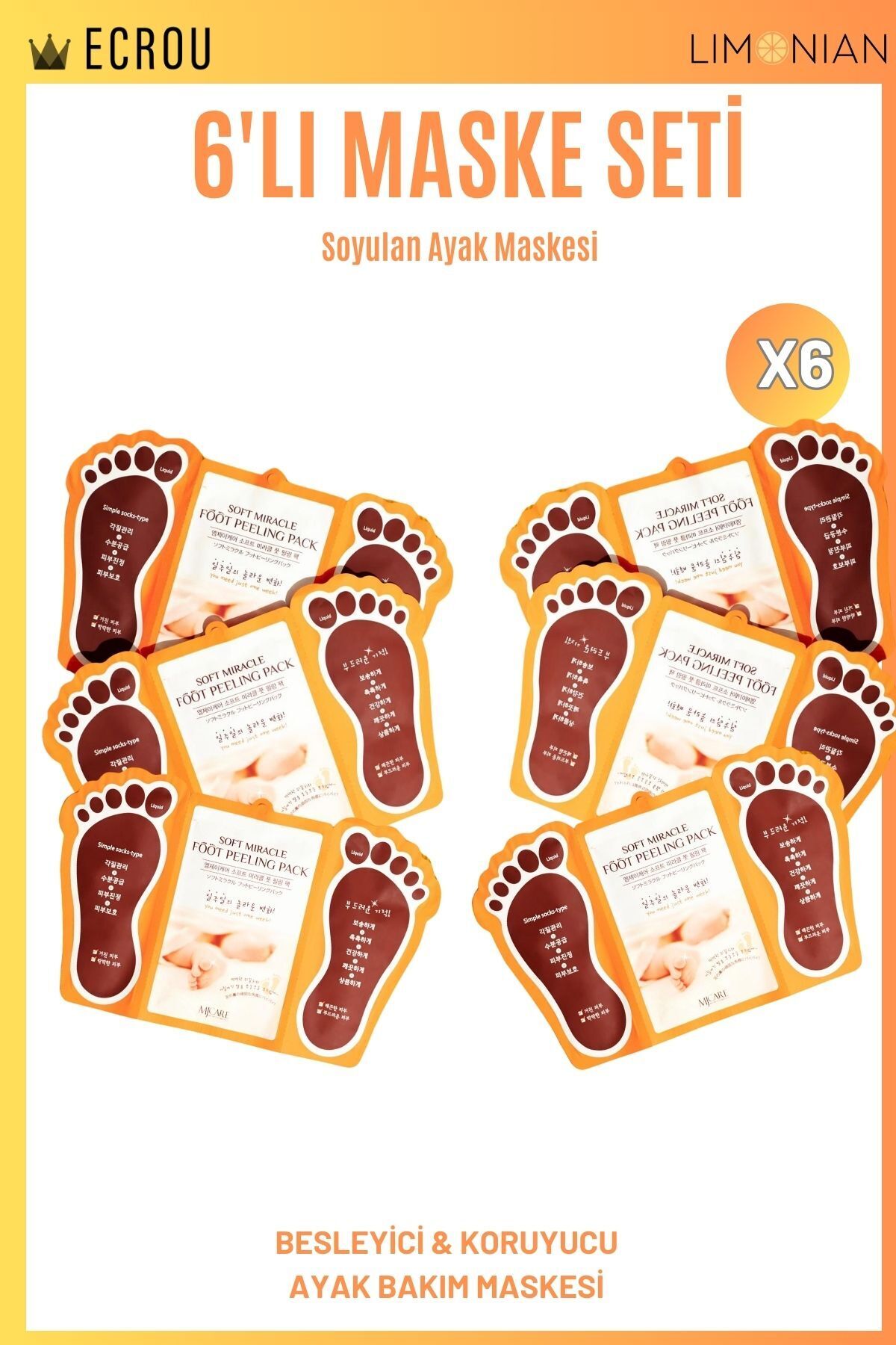Mjcare Soyulan Ayak Peeling Maskesi 6 lı