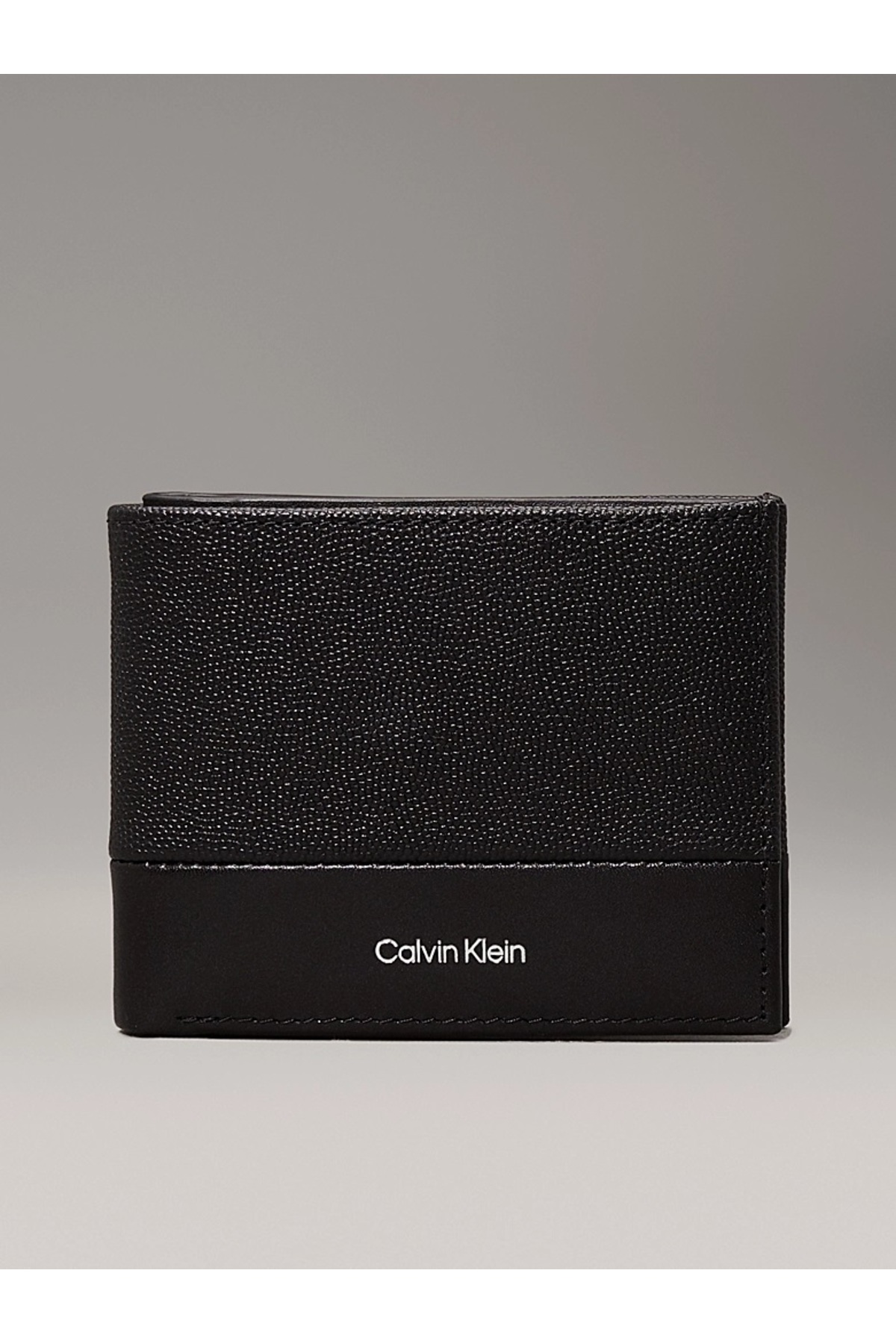 کلوین کلاین کیف پول چرمی مشکی طرح CK با لوگوی Caviar Surface مردانه