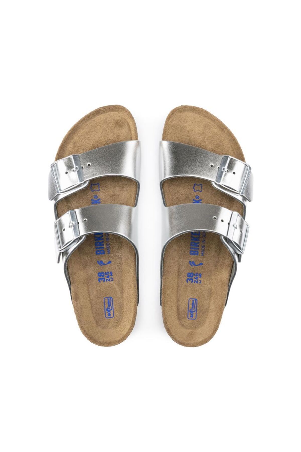 Birkenstock ARIZONA SFB NL METALLIK GRİ GÜMÜŞ RENK ÇİFT BANTLI