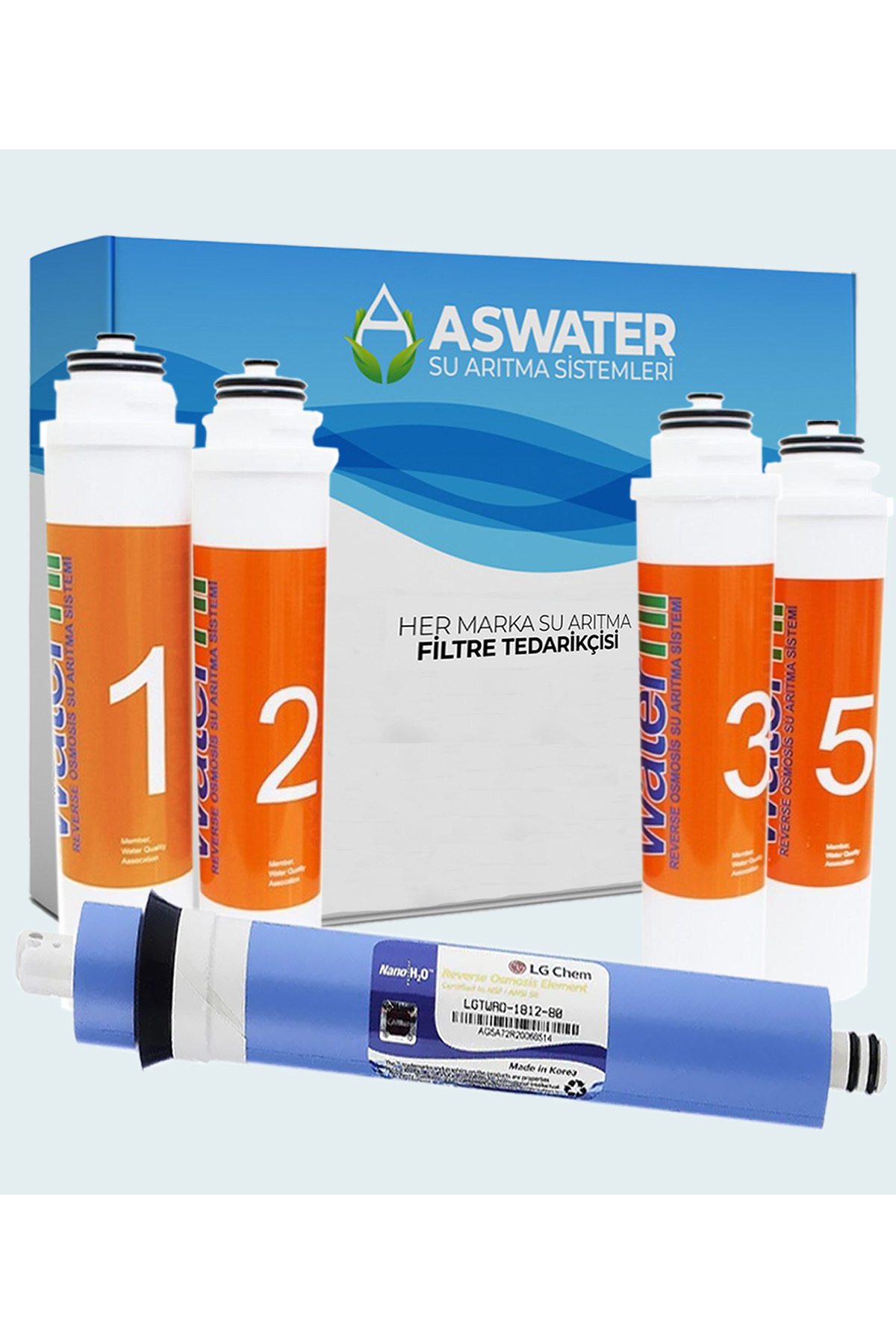 Waterfil Waterlife Filter Set Plug and Turn Filter Set of 580 GPD with LG Membrane