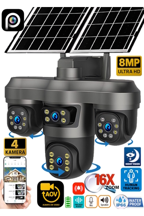 Ventus EsVision 5604 8MP 4 Kameralı 4G Çift Solar Panel 16X Zoom HiEasy AOV G...