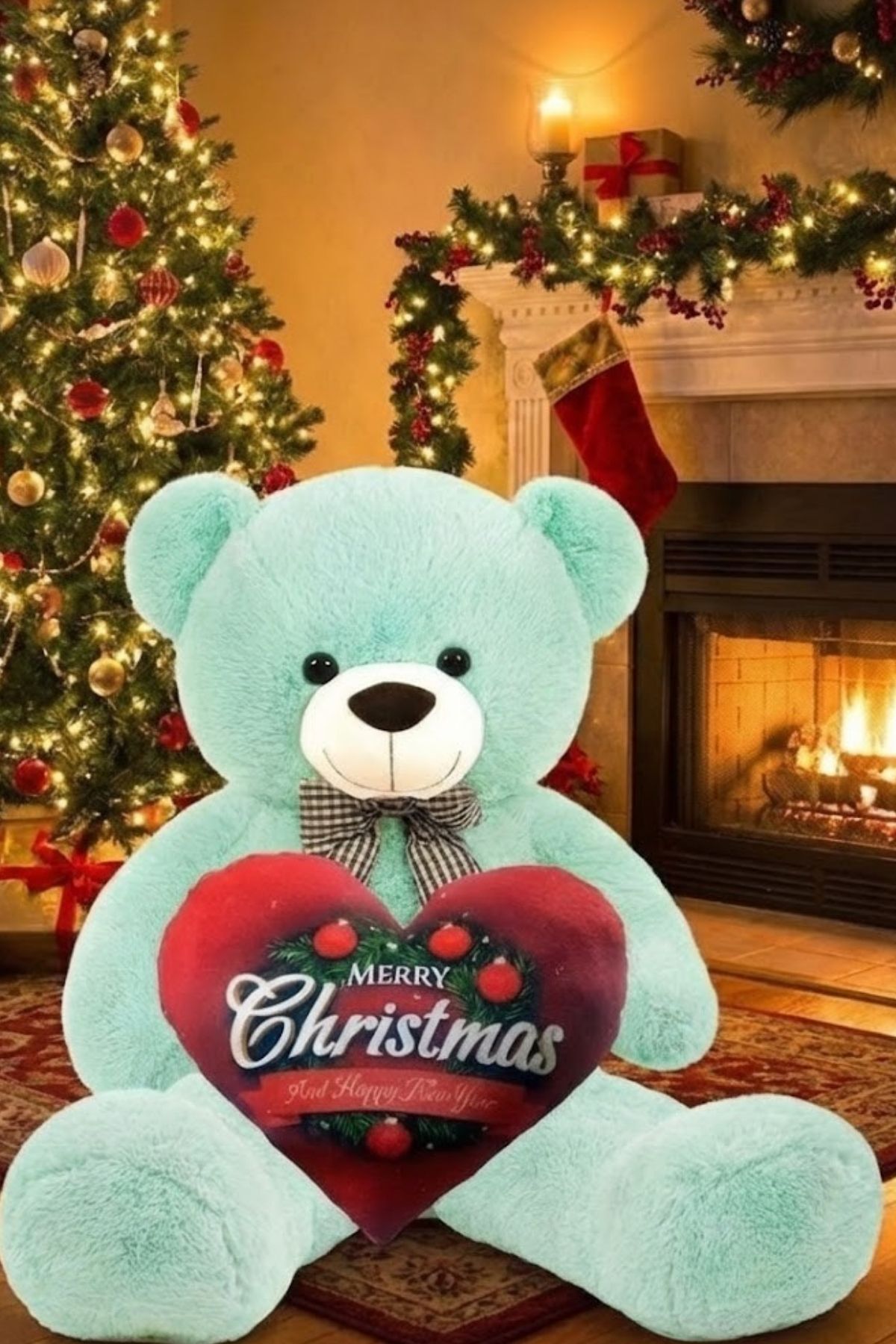 Plush Teddy Bear with 90 cm Bow Tie - 100% Domestic