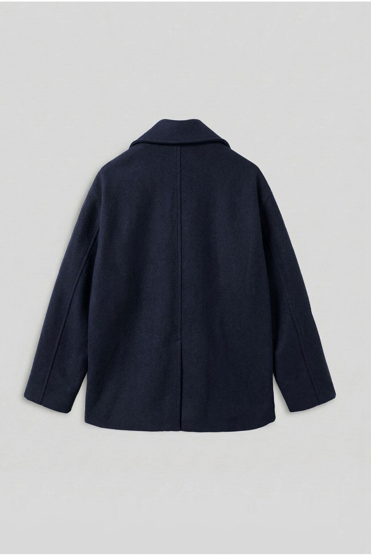 ablukaonline  Erkek Oversize Kruvaze Kaban Lacivert - Görsel 2