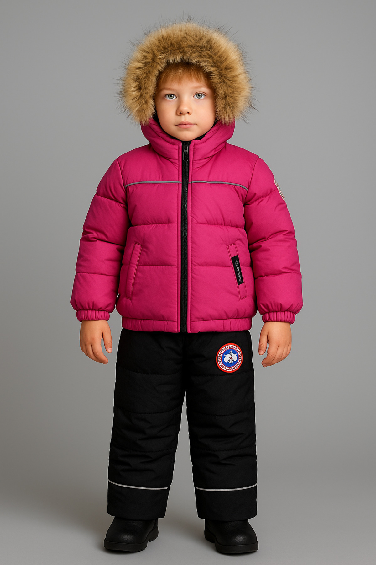 YusGos Kapüşonlu Bebek Çocuk Kışlık Astronot Mont Ve Salopet Dolgu Tulum (1-5 Yaş) fotoğrafı 3 (önizleme)