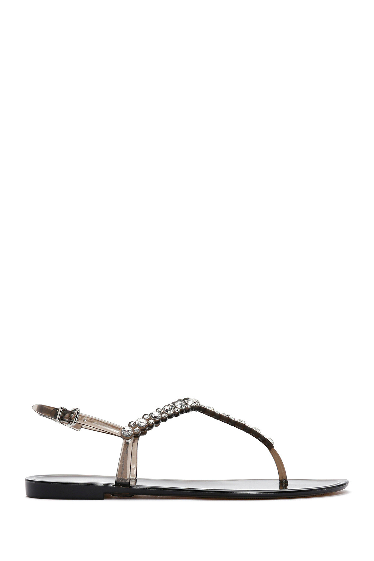 Derimod Kadın Siyah Parmak Arası Taşlı Jelly Sandalet 25SFE4906PV