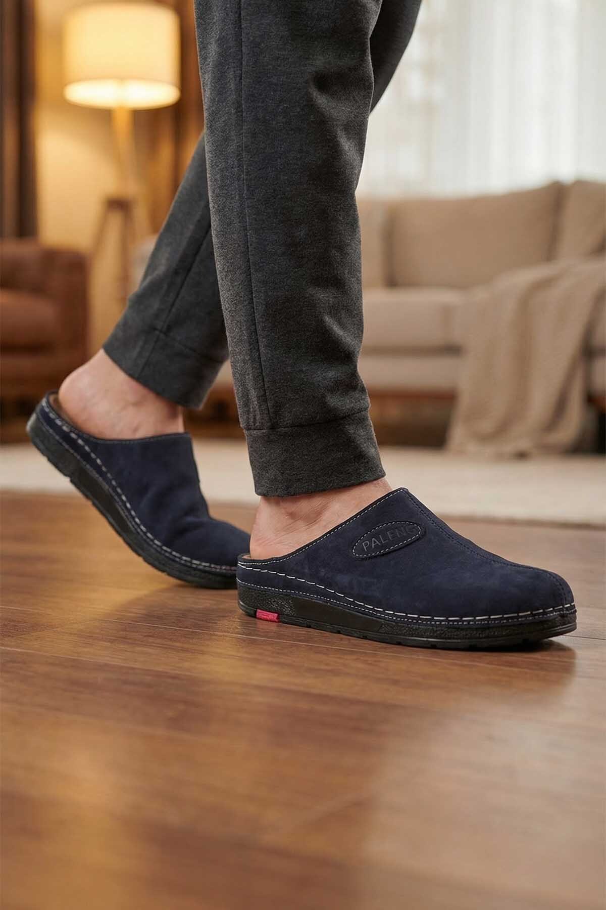 Paleng  Gezer Kışlık Hakiki Deri Erkek Terlik