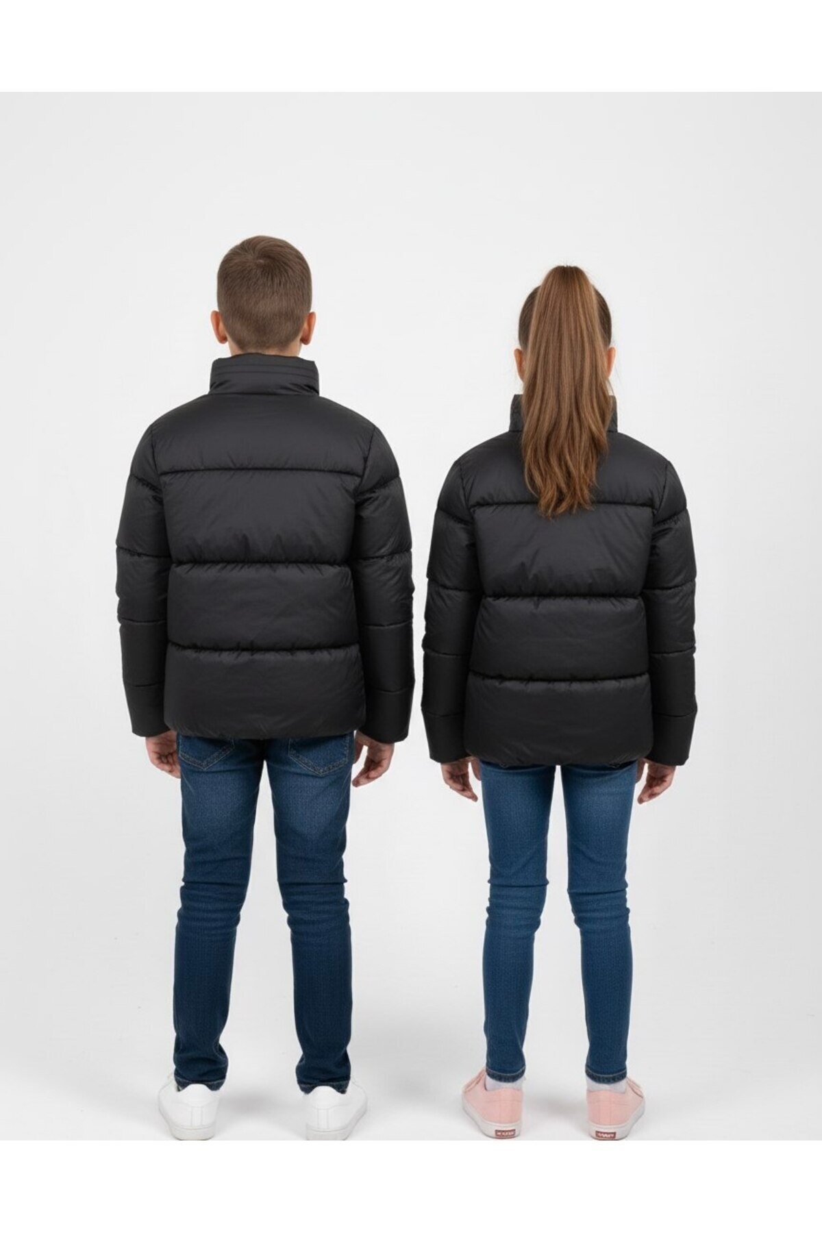 YusGos Unisex Kız/Erkek Bebek Çocuk Gizli Kapüşonlu Fermuarlı Cepli Şişme Mont (2-15 Yaş) fotoğrafı 2 (önizleme)