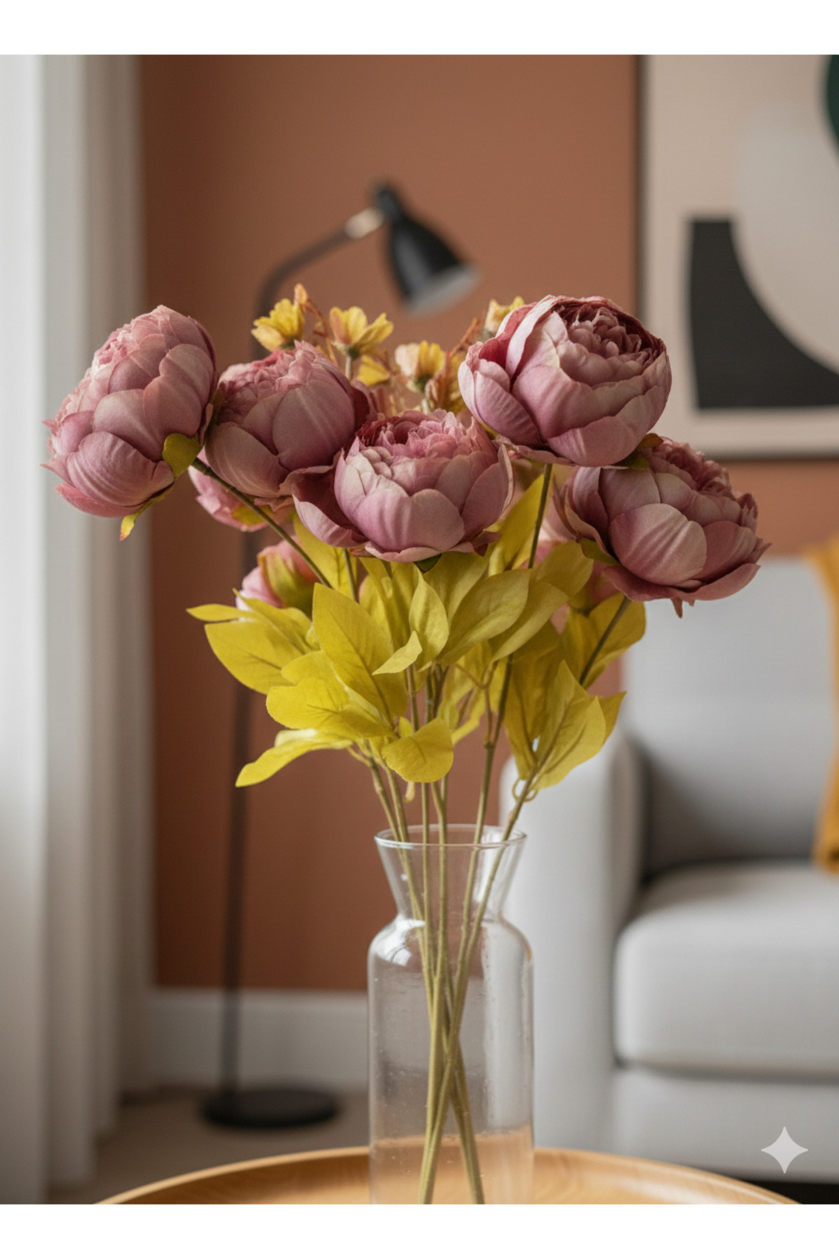 Artificial Marseille Dusty Rose 8 Heads 50cm Rose Bouquet Vase Flower Pot Valentine's Day