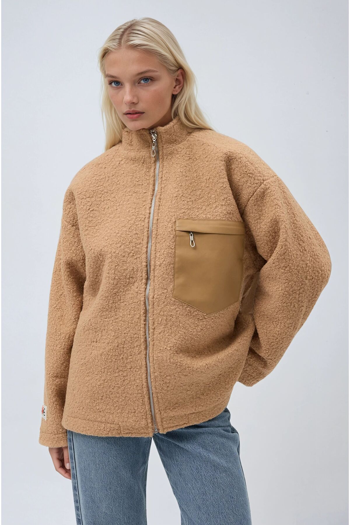 Lijuri Camel Katerina Suni Kürk Ceket 6110-08 R1-P-K4 görsel 4