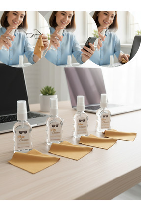 otio Gözlük ve Ekran Temizleme Spreyi, 4 Adet 50ml ve 4 Adet Temizleme Mendili