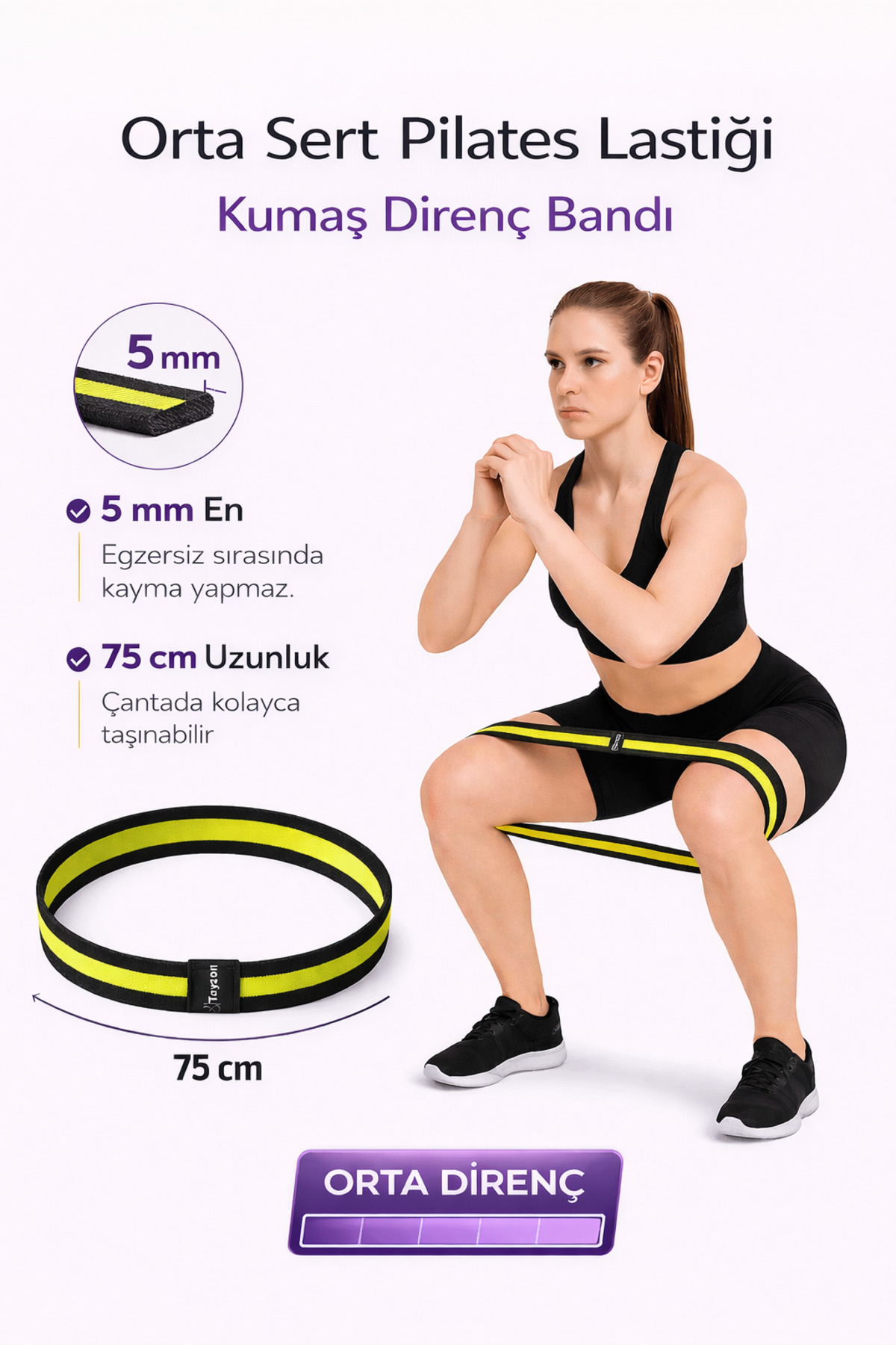 Pilates Rubber Exercise Rubber Loop Band - Intermediate Resistance Band
