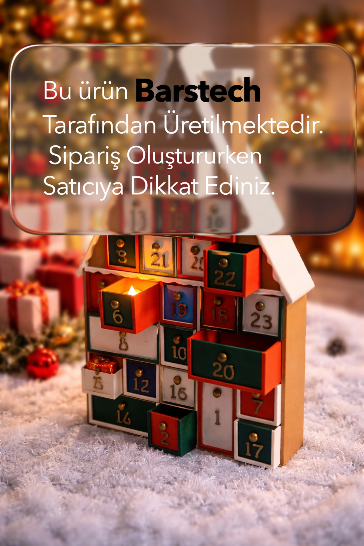 Rekatech Hediyelik Zencefilli Kurabiye Ev Advent Calendar Yılbaşı