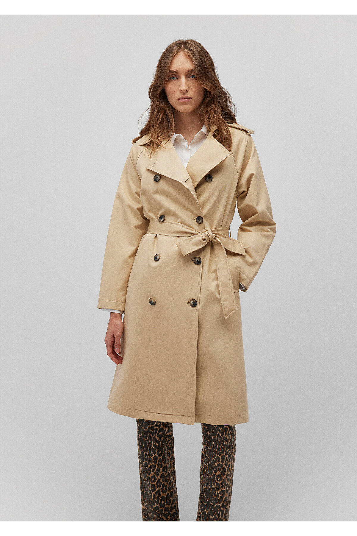 Mavi Beige Trench Coat 1110386 -83560- Trendyol
