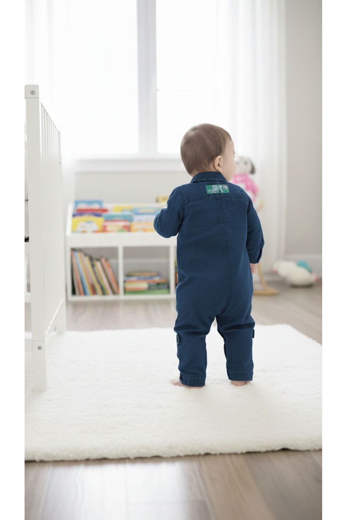 Babydola Jean Kumaş Unisex Bayramlık Bebek Uzun Tulum 12324 fotoğrafı 3 (önizleme)