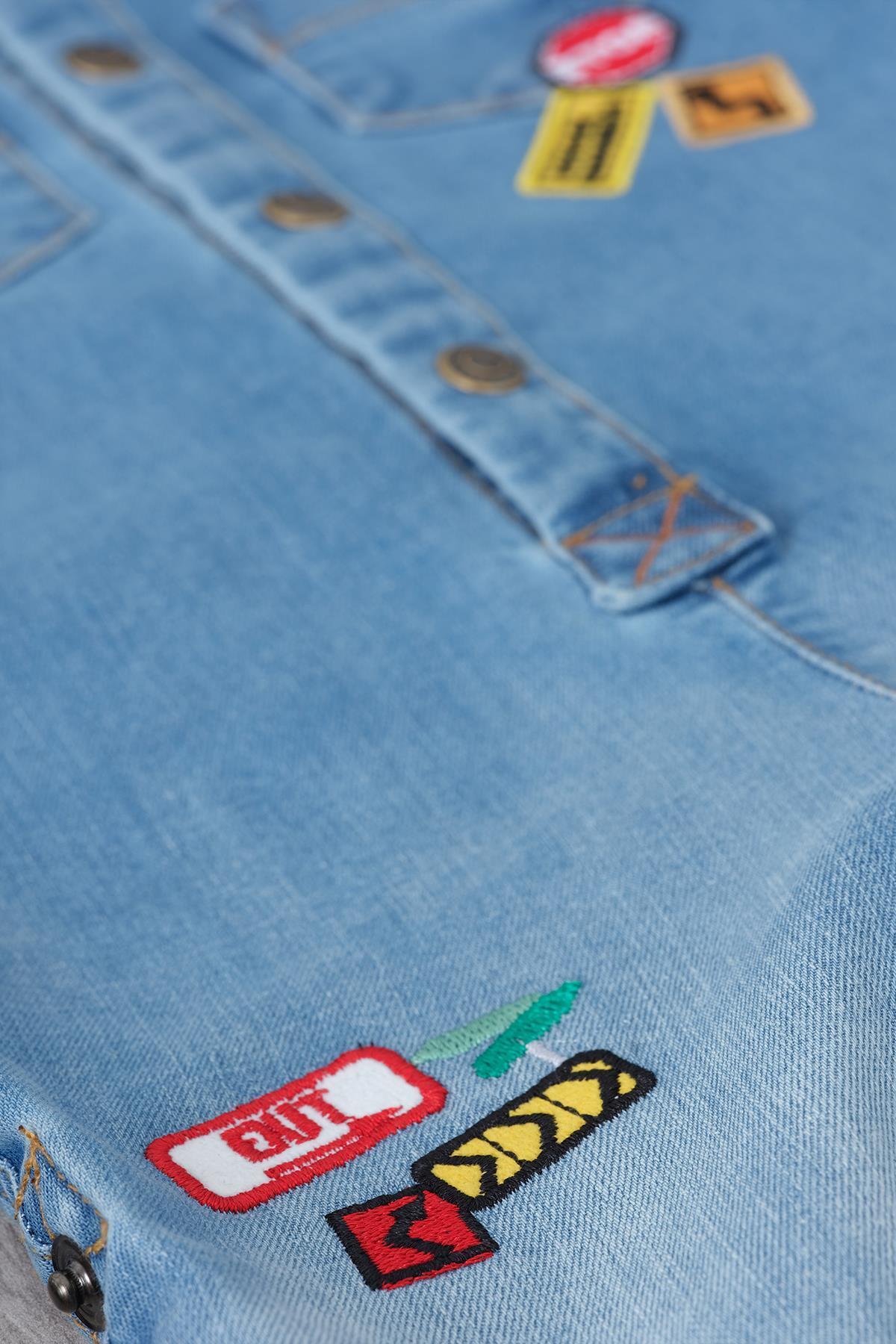 Babydola Jean Kumaş Unisex Bayramlık Bebek Uzun Tulum 12324 fotoğrafı 4 (önizleme)