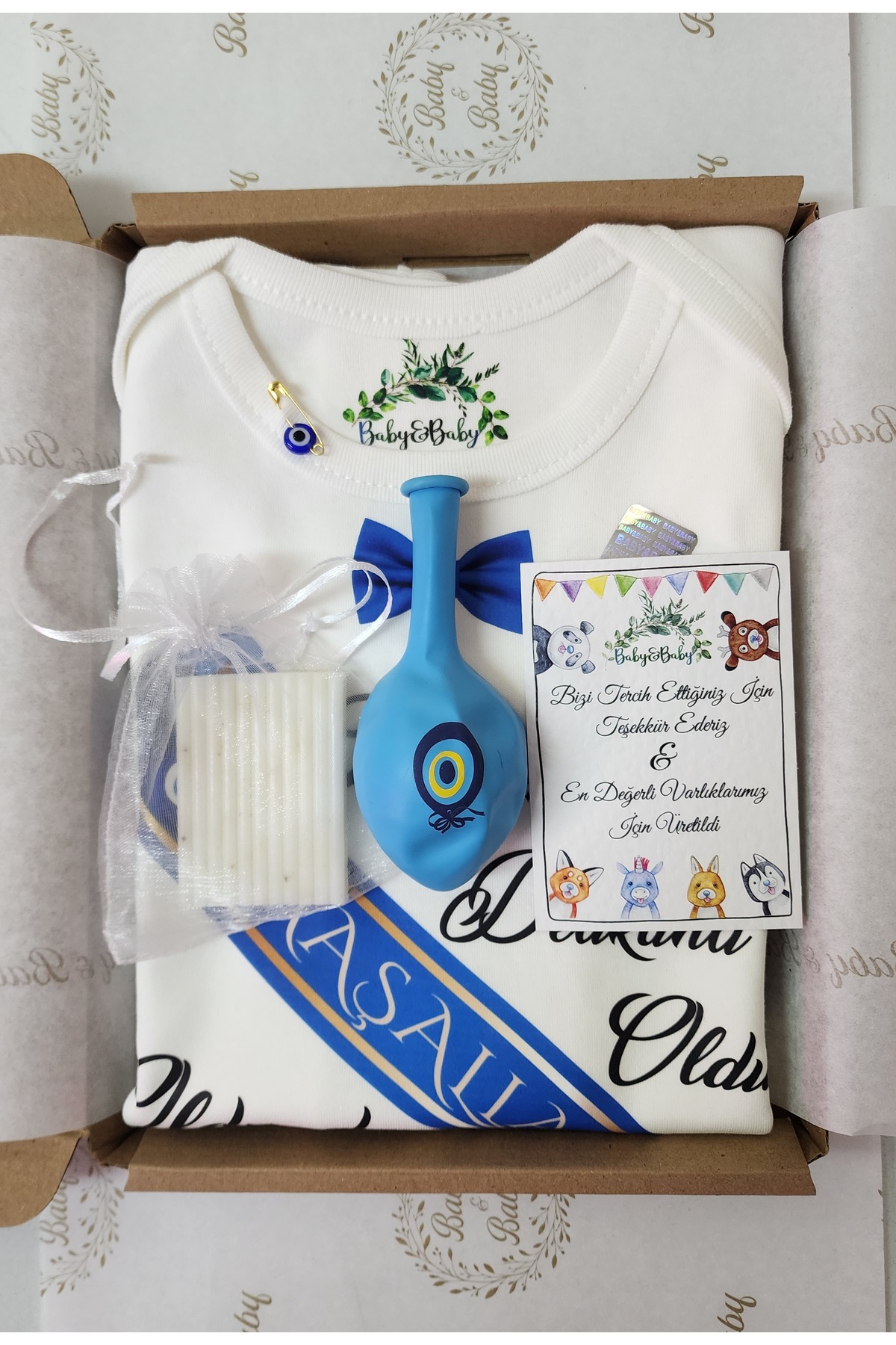 Genel Markalar Isim Yazılabilir Sünnet Oldum Maşallah Pamuklu Organik Baskılı Erkek Bebek Body Zıbın fotoğrafı 3 (önizleme)