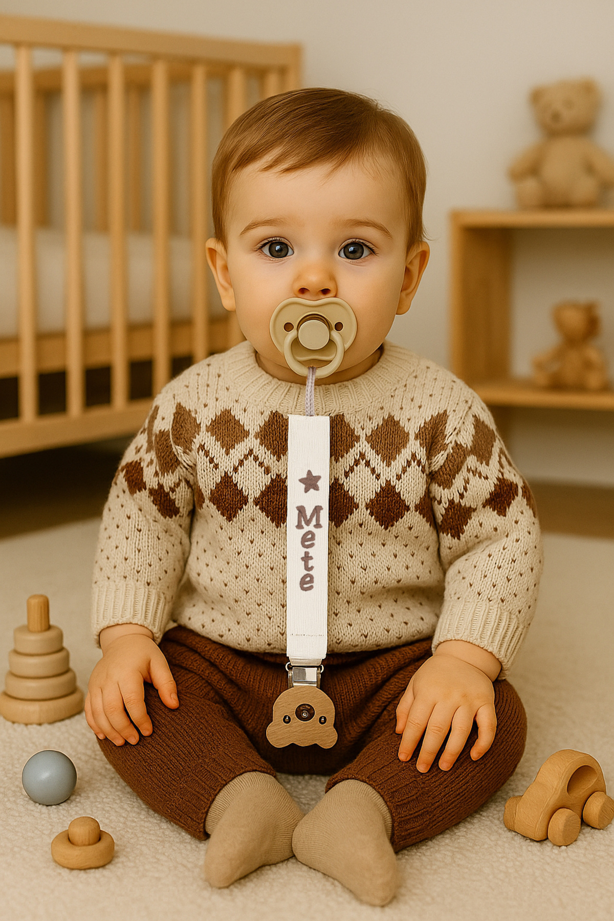 BABYHANDLOVE İsimli Bebek Emzik Askısı fotoğrafı 3 (önizleme)