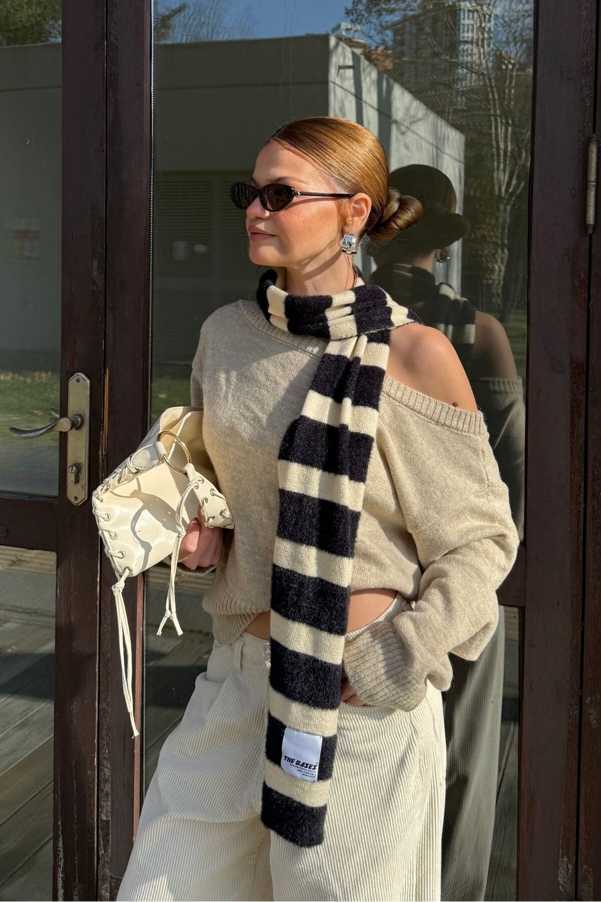 bases.  Triko Yumuşak Dokulu Atkı Şal - Görsel 8