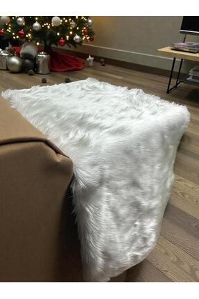 PLUSH STUDIO YARIM Ymf Beyaz Uzun Tüylü, Beyaz Peluş Kumaş 50x150cm Tekstil, ...